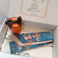 HERMES 25S SILK NECKERCHIEF 86 IN SILK 714379