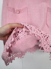 CHANEL 25S KNITTED LACE MIDI SKIRT 414