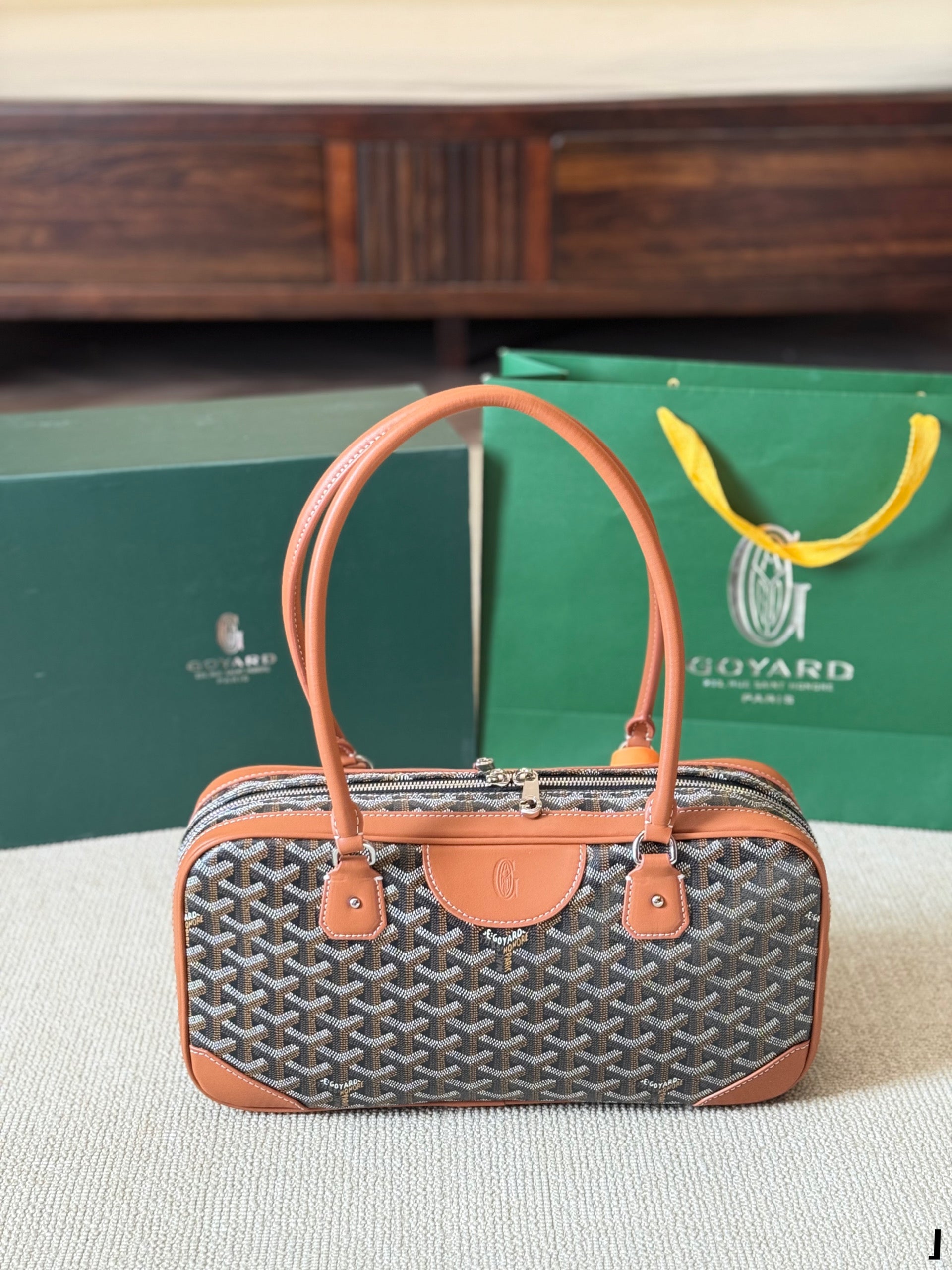 SAINT MARTIN MINI BAG 22 IN BROWN GOYARDINE CANVAS AND CALFSKIN