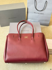 BEL AIR CARRY ALL BAG 35 IN BURGUNDY RED NAPPA LAMBSKIN GOLD HARDWARE