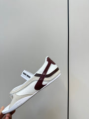 THONG SANDALS IN BEIGE SUEDE MIX WHITE TECH FABRIC