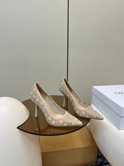 HIGH HEELS PUMP IN CAMEL BEIGE LAMB SUEDE 10 CM