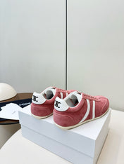 CELINE 25S JOGGER LOW LACE UP SNEAKER WITH TRIOMPHE IN BABY PINK SUEDE