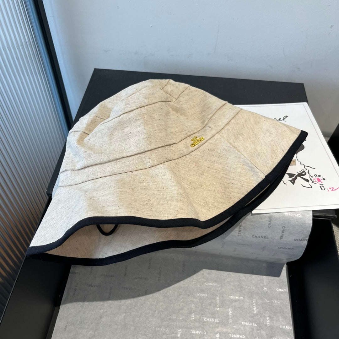 BUCKET HAT MODEL 651982 IN BEIGE SLUB FABRIC