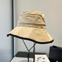 BUCKET HAT MODEL 651982 IN BEIGE SLUB FABRIC