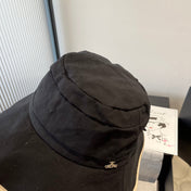 BUCKET HAT MODEL 651983 IN BLACK SLUB FABRIC