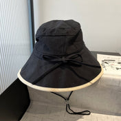 BUCKET HAT MODEL 651983 IN BLACK SLUB FABRIC