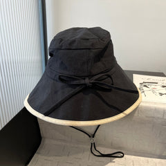 BUCKET HAT MODEL 651983 IN BLACK SLUB FABRIC