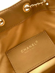 CHANEL 25S HOBO BAG 30 IN BROWN SUEDE WITH GOLD HARDWARE
