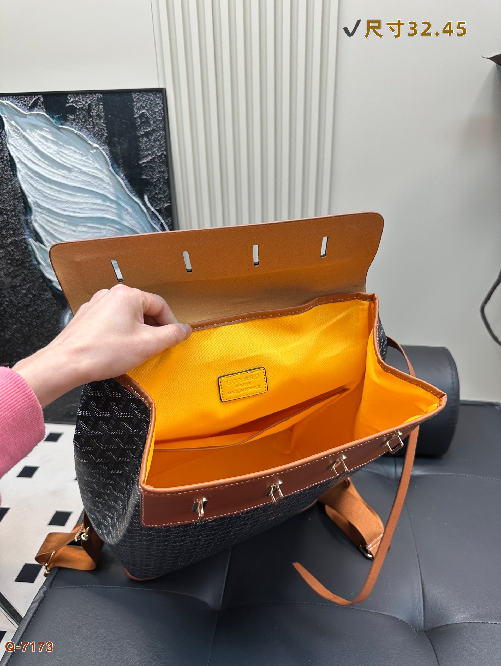 CISALPIN BACKPACK 45 IN BROWN GOYARDINE CANVAS AND CALFSKIN