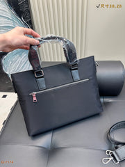 EMBOSSED LOGO BRIEFCASE 38 IN BLACK FABRIC