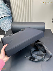 EMBOSSED LOGO BRIEFCASE 38 IN BLACK FABRIC