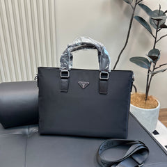 EMBOSSED LOGO BRIEFCASE 38 IN BLACK FABRIC
