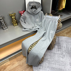 MIUMIU FLEECE TOP AND FLARED PANTS SET STYLE 216