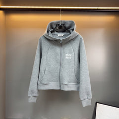 MIUMIU FLEECE TOP AND FLARED PANTS SET STYLE 216