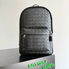 BOTTEGA VENETA 25S INTRECCIATO BAG 46 IN BLACK CALFSKIN SILVER HARDWARE