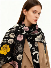 CHANEL 25S SCARF 140 CM IN CASHMERE AND SILK 943336