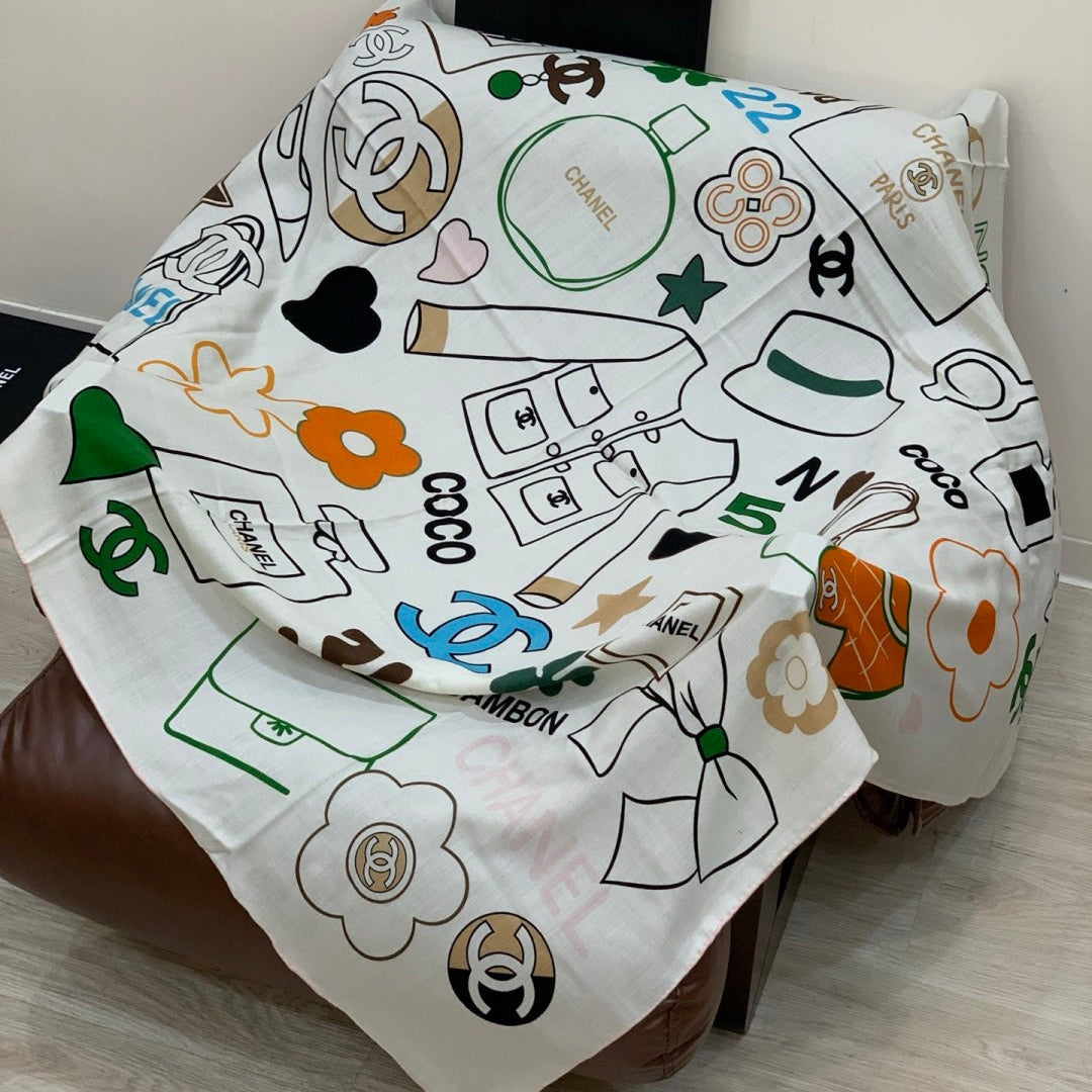 CHANEL 25S SCARF 135 CM IN CASHMERE SILK 943655