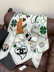CHANEL 25S SCARF 135 CM IN CASHMERE SILK 943655