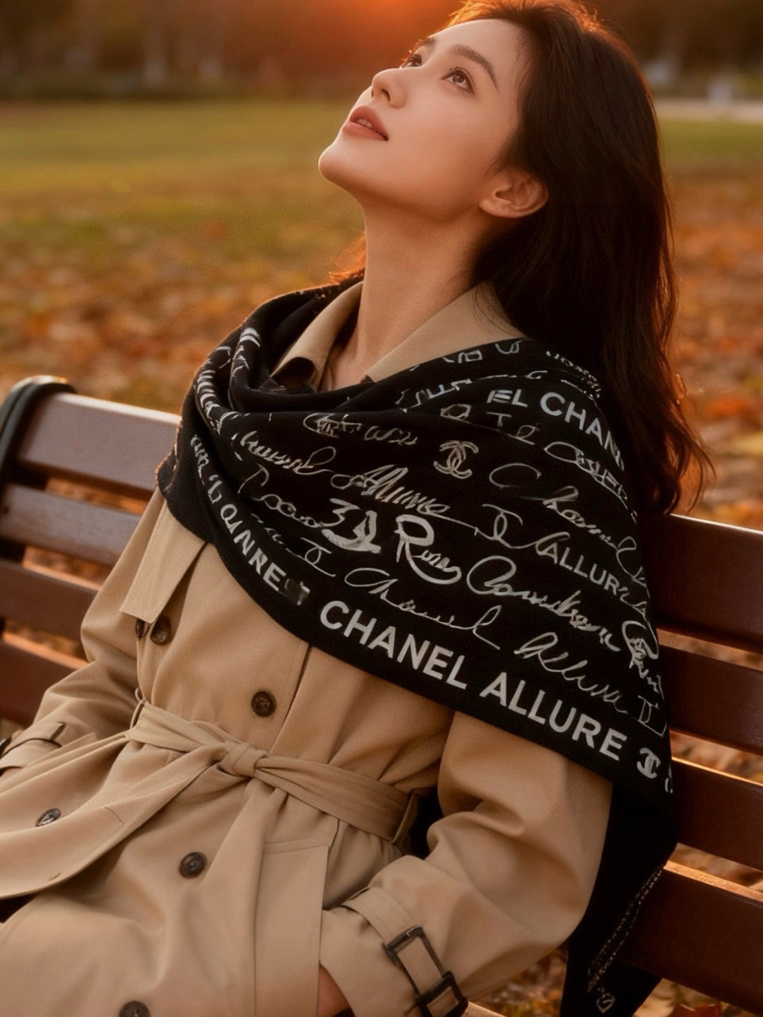 CHANEL 25S SCARF 135 CM IN CASHMERE SILK 943692