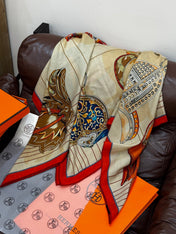 HERMES 25S SCARF 140 IN SILK CASHMERE 989485