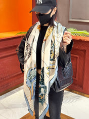 HERMES 25S SCARF 140 IN SILK CASHMERE 989488