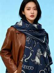 HERMES 25S SCARF 137 IN SILK CASHMERE 991690