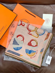HERMES 25S SCARF 137 IN SILK CASHMERE 991691