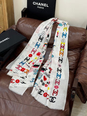 CHANEL 25S SCARF 200 IN LINEN 991722