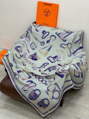 HERMES 26S SCARF 140 IN CASHMERE AND SILK 303155