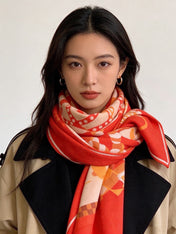 HERMES 26S SCARF 140 IN CASHMERE AND SILK 304706