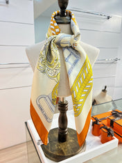 HERMES 26S PRINTED SQUARE SCARF 88 IN SILK 309938