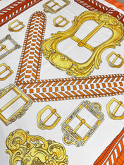 HERMES 26S PRINTED SQUARE SCARF 88 IN SILK 309940