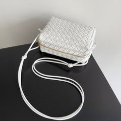 MINI LOOP CAMERA BAG 22 IN WHITE CALFSKIN