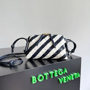 BOTTEGA VENETA 25S CONCERT POUCH 18 IN ZEBRA PATTERN CALFSKIN GOLD HARDWARE