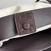 BOTTEGA VENETA 25S MEDIUM ANDIAMO 32 IN IVORY DARK BROWN CALFSKIN AND CANVAS