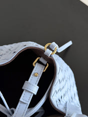 BOTTEGA VENETA 25S SMALL PINACOTECA REVERSIBLE BAG 24 IN LIGHT BLUE CALFSKIN