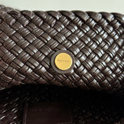 BOTTEGA VENETA 25S TOSCA BAG 19 IN DARK BROWN CALFSKIN GOLD HARDWARE