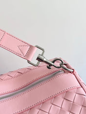 BOTTEGA VENETA 25S INTRECCIATO CABIN DUFFLE 55 IN LIGHT PINK CALFSKIN