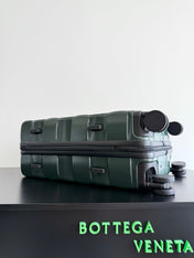 BOTTEGA VENETA 25S ODYSSEY CABIN 3D INTRECCIO PATTERN LUGGAGE 55 IN OLIVE GREEN CALFSKIN