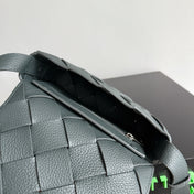 BOTTEGA VENETA 25S DIAGO 22 IN STEEL GRAY CALFSKIN SILVER HARDWARE