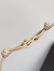 BOTTEGA VENETA 25S DUSTBAG NOTTE 33 IN WARM BEIGE CALFSKIN GOLD HARDWARE