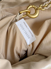 BOTTEGA VENETA 25S DUSTBAG NOTTE 33 IN WARM BEIGE CALFSKIN GOLD HARDWARE