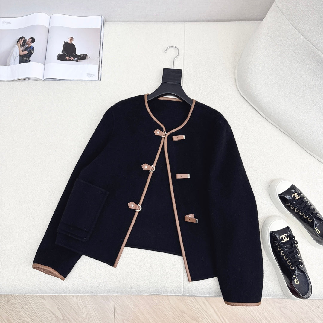 HERMES 25S REVERSIBLE SHORT CASHMERE COAT 128