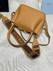 PRADA 25S SMALL BAG 23 IN CARAMEL CALFSKIN GOLD HARDWARE