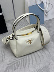 PRADA 25S SMALL BAG 23 IN IVORY CALFSKIN GOLD HARDWRE
