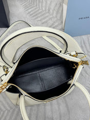 PRADA 25S SMALL BAG 23 IN IVORY CALFSKIN GOLD HARDWRE