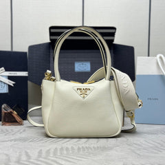 PRADA 25S SMALL BAG 23 IN IVORY CALFSKIN GOLD HARDWRE