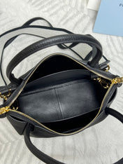 PRADA 25S SMALL BAG 23 IN BLACK CALFSKIN GOLD HARDWARE