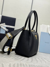 PRADA 25S SMALL BAG 23 IN BLACK CALFSKIN GOLD HARDWRE